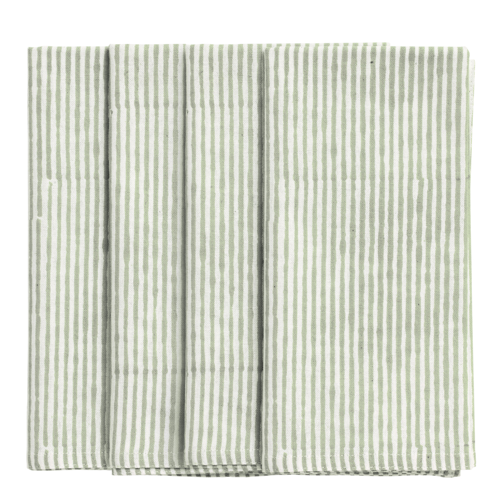 Chamois - Stripe Randig Servett 4-pack 50x50 cm Seafoam