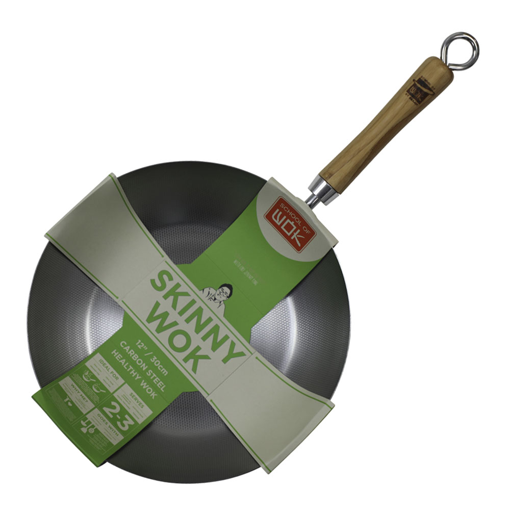 Dexam – School of Wok Skinny Wok 30 cm Kolstål