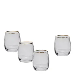 Modern House Vattenglas med Guldkant 45 cl 4-pack  Soft Grey 