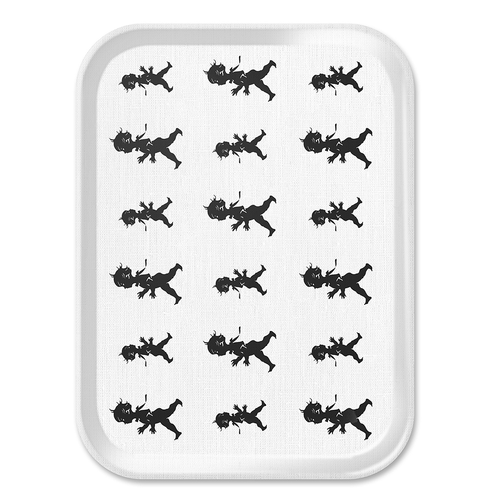 Bricka Vit repeterande 27x20 cm