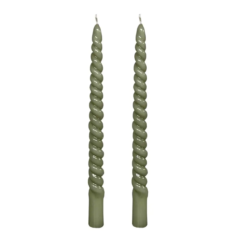 Lys Vridde Lakk 29 cm 2-pk Bladgrønn