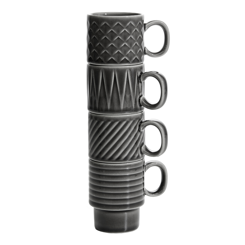 Sagaform – Coffee & More Espressokopp 10 cl 4-pack Grå