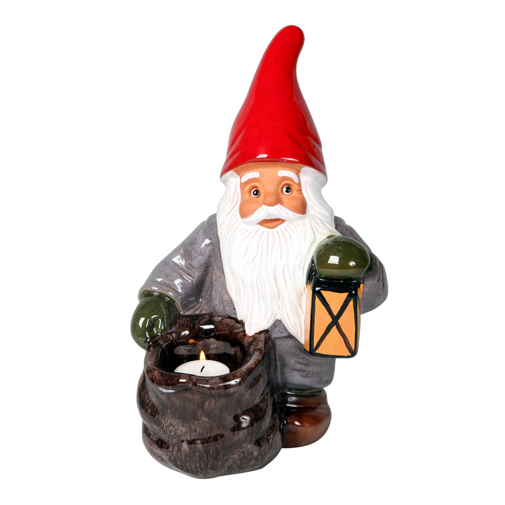 Rolf Berg Keramik - Tomte med lykta och säck 30 cm