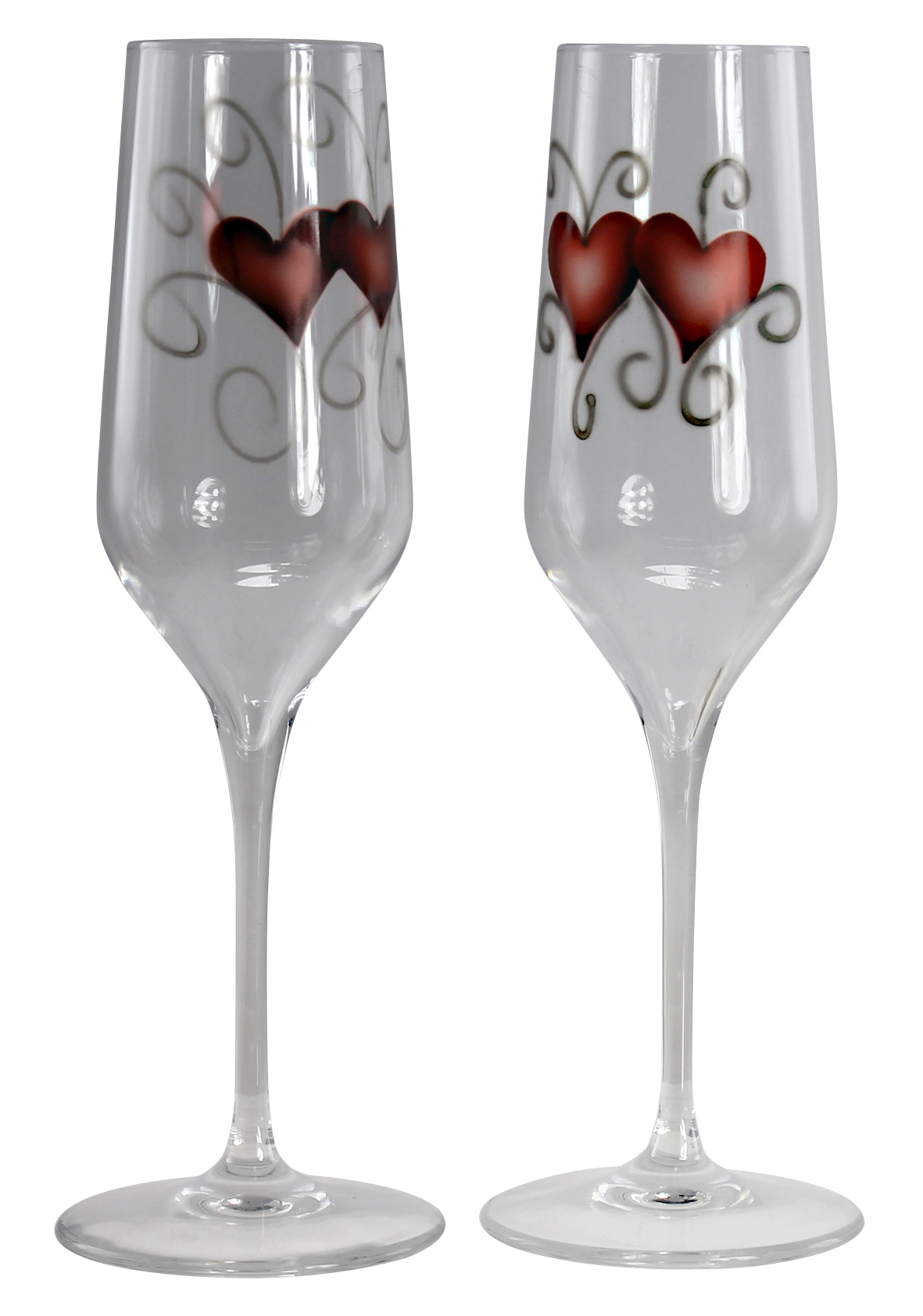 Läs mer om Nybro Crystal - Crystal Ink Glas 23 cl 2-pack Heart