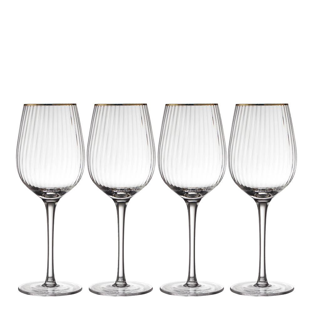 Lyngby Glas - Palermo Gold rødvinsglass 40 cl 4 stk klar
