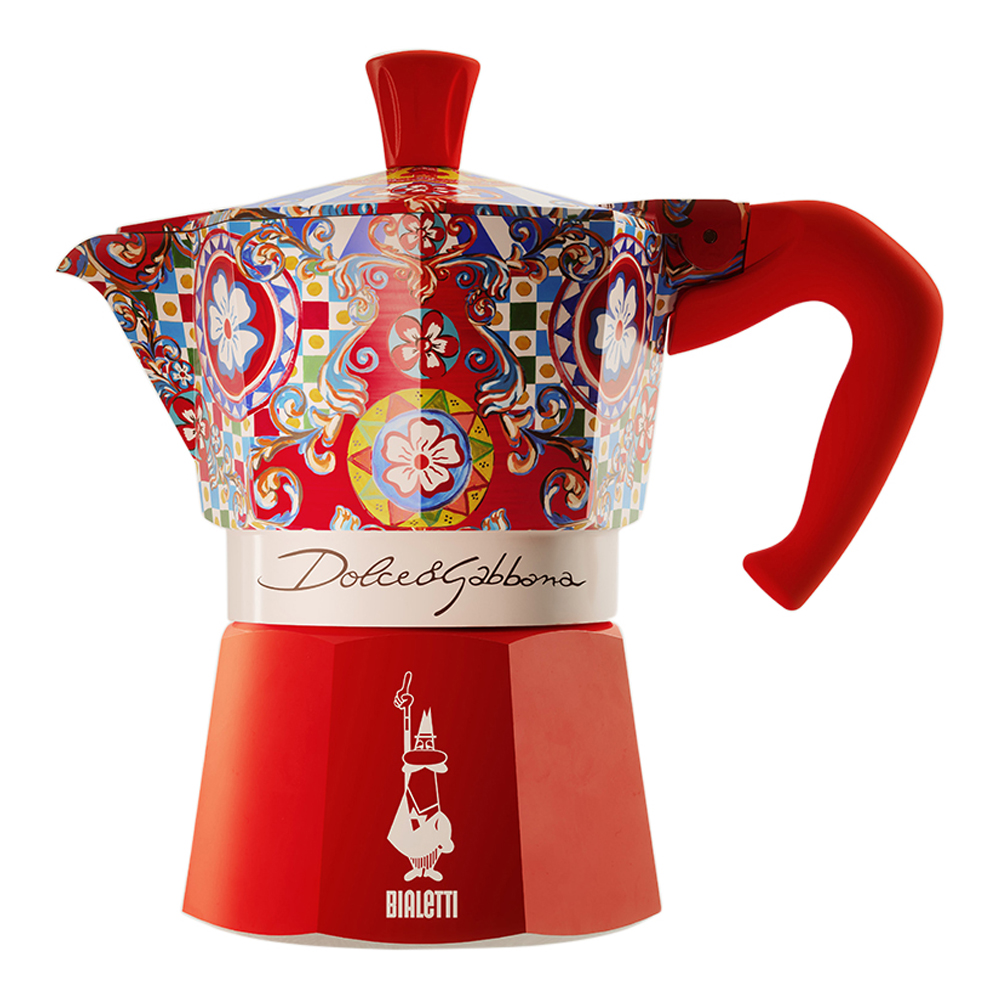 Läs mer om Bialetti - Moka express Dolce & Gabbana 3 koppar Röd