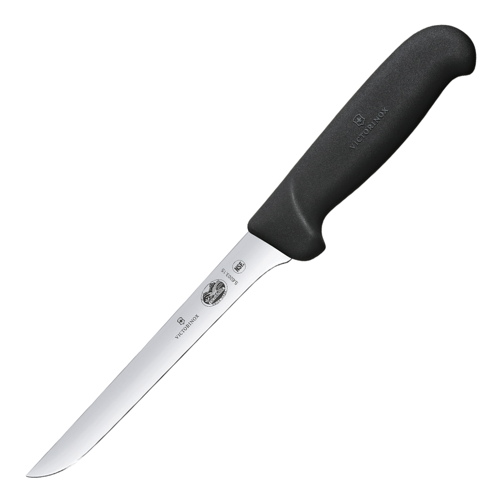 Läs mer om Victorinox - Fibrox Urbeningskniv med smalt blad 15 cm Svart