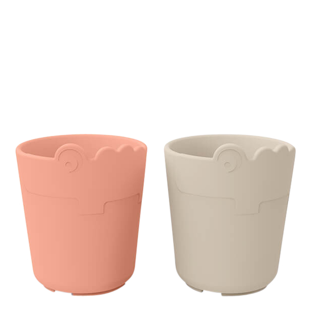 Done By Deer – Kiddish Mugg 2-pack Croco Sand/Coral