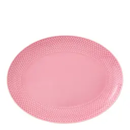 Lyngby Porcelain Rhombe Color Serveringsfat Ovalt 28.5x21.5 cm Rosa 