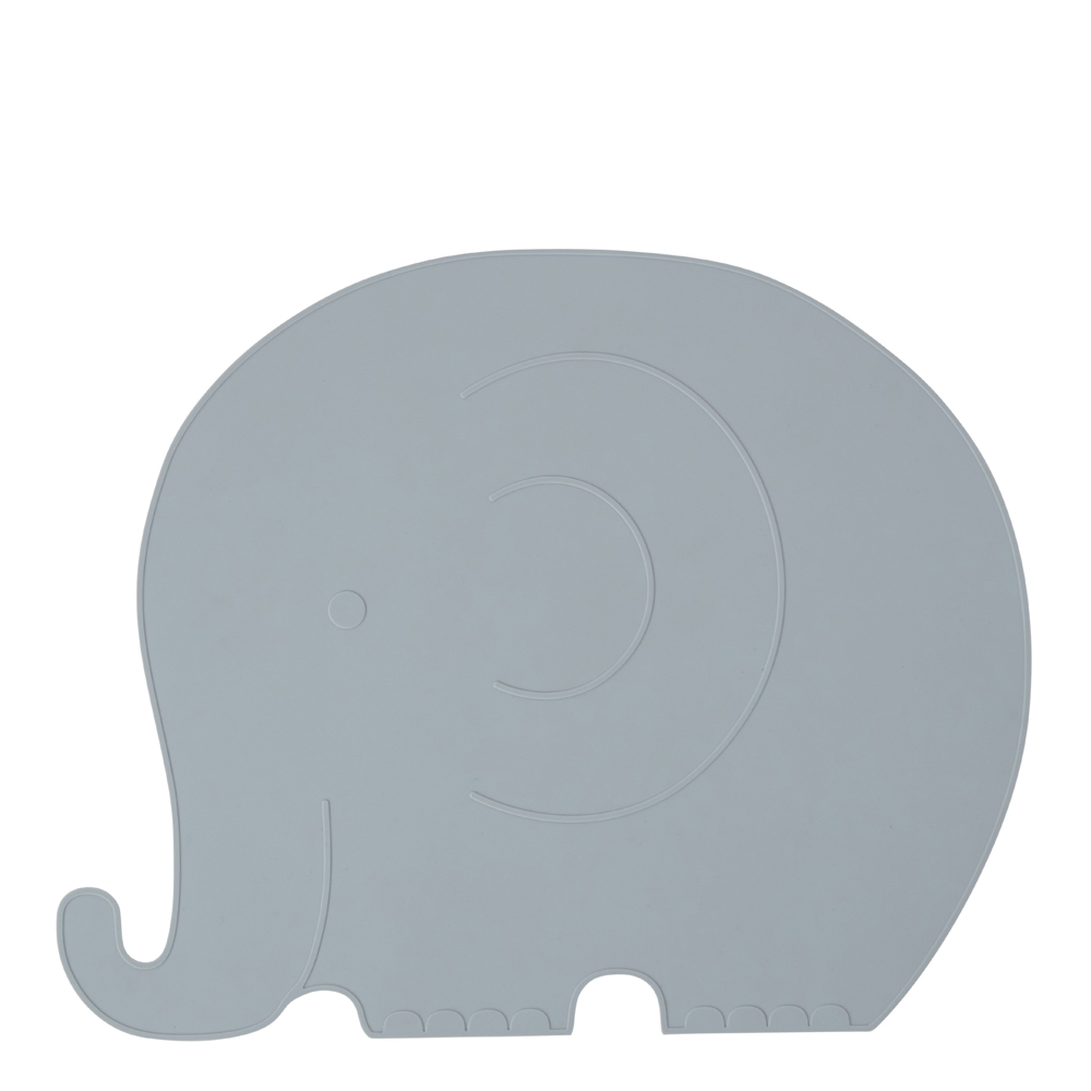 Oyoy – Tablett Elefant SilIkon 41×33 cm Ljusblå
