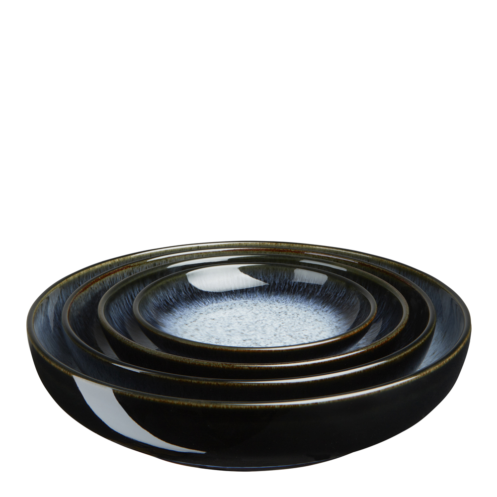 Denby - Halo serveringsskål 4 stk blå/svart