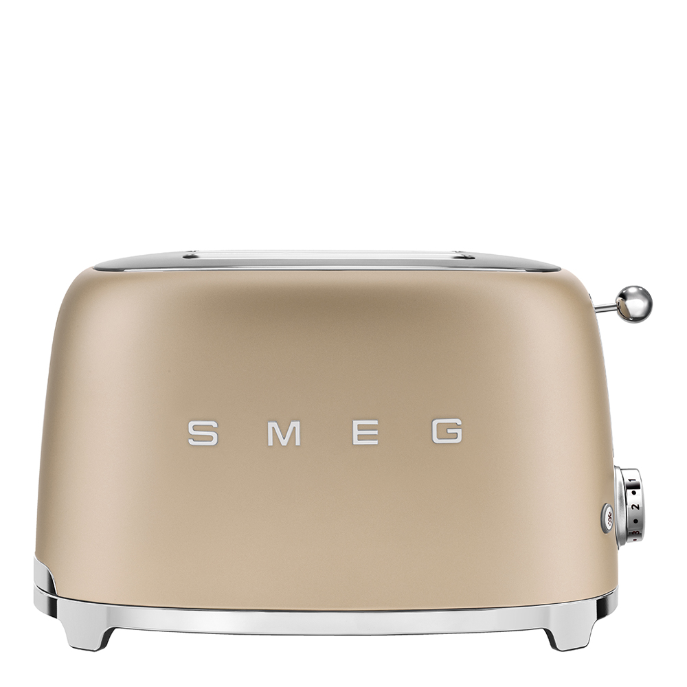 Läs mer om Smeg - Smeg 50s Style Brödrost 2 skivor Matt Guld