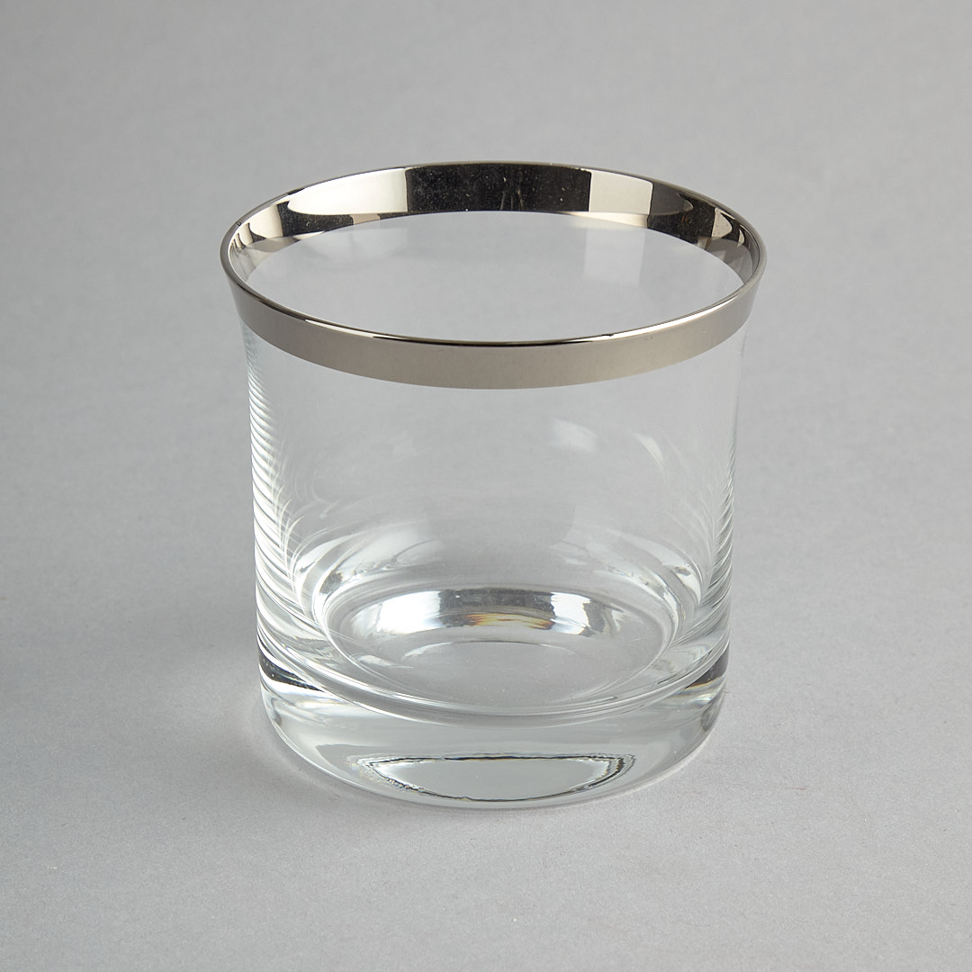 Vintage – Glas med silverkant svenskt tenn 6 st