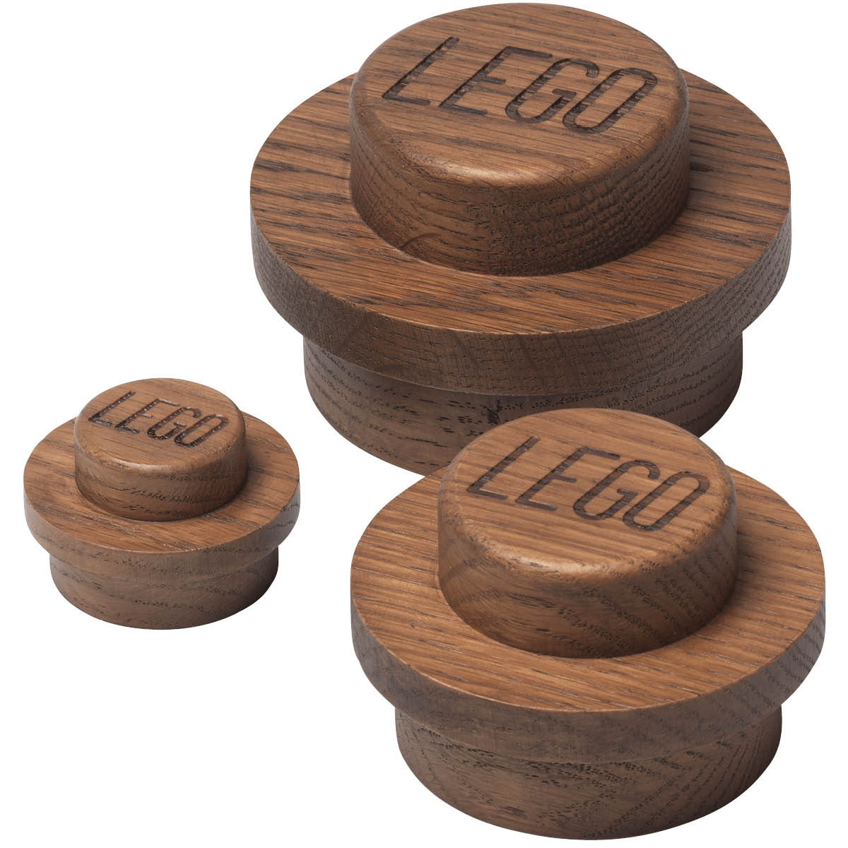 NHG - Wooden collection Krokar 3-pack 1x1 Mörk Ek