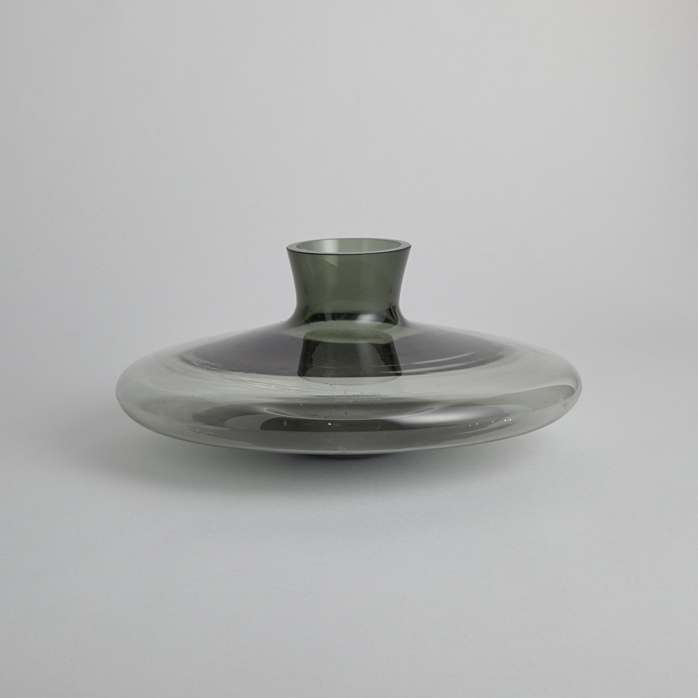 Vintage – Konstglas i Grågrön nyans Lindshammar Glasbruk