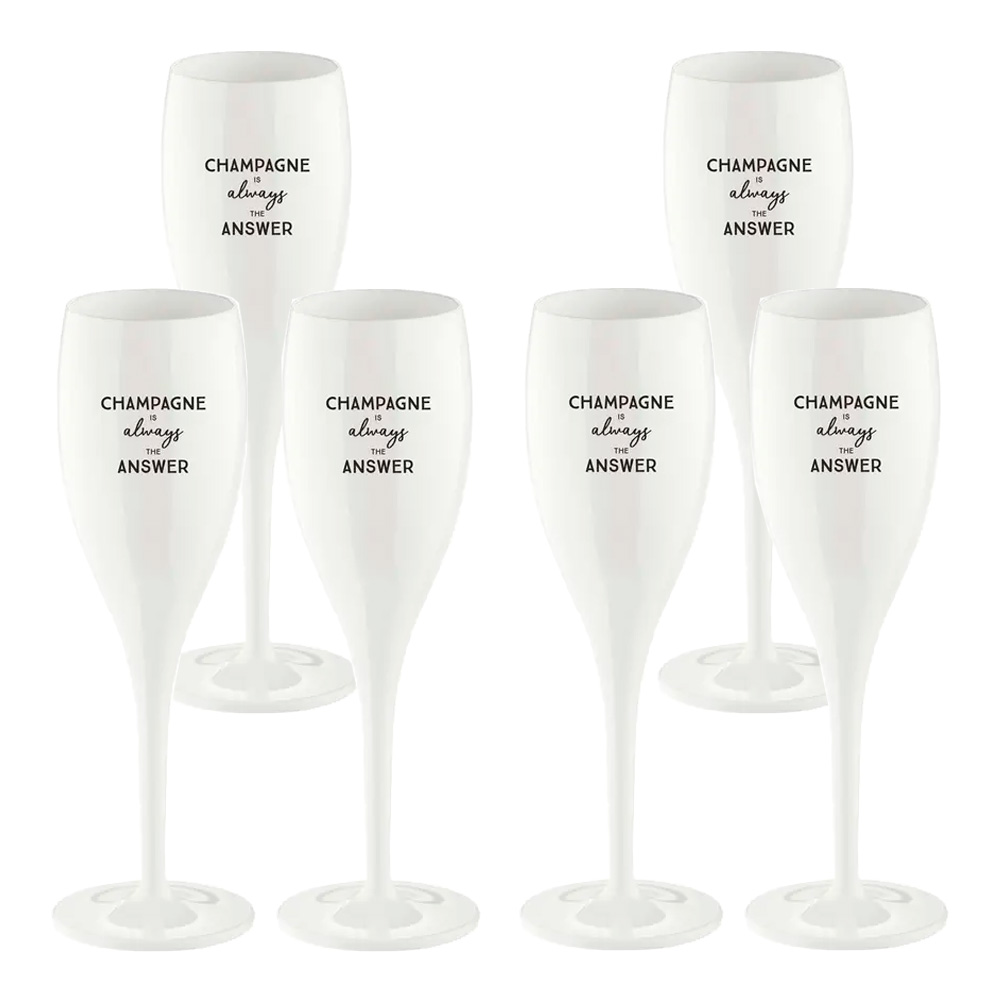 Koziol Cheers Champagneglas med text 6-pack Champagne Is the Answer