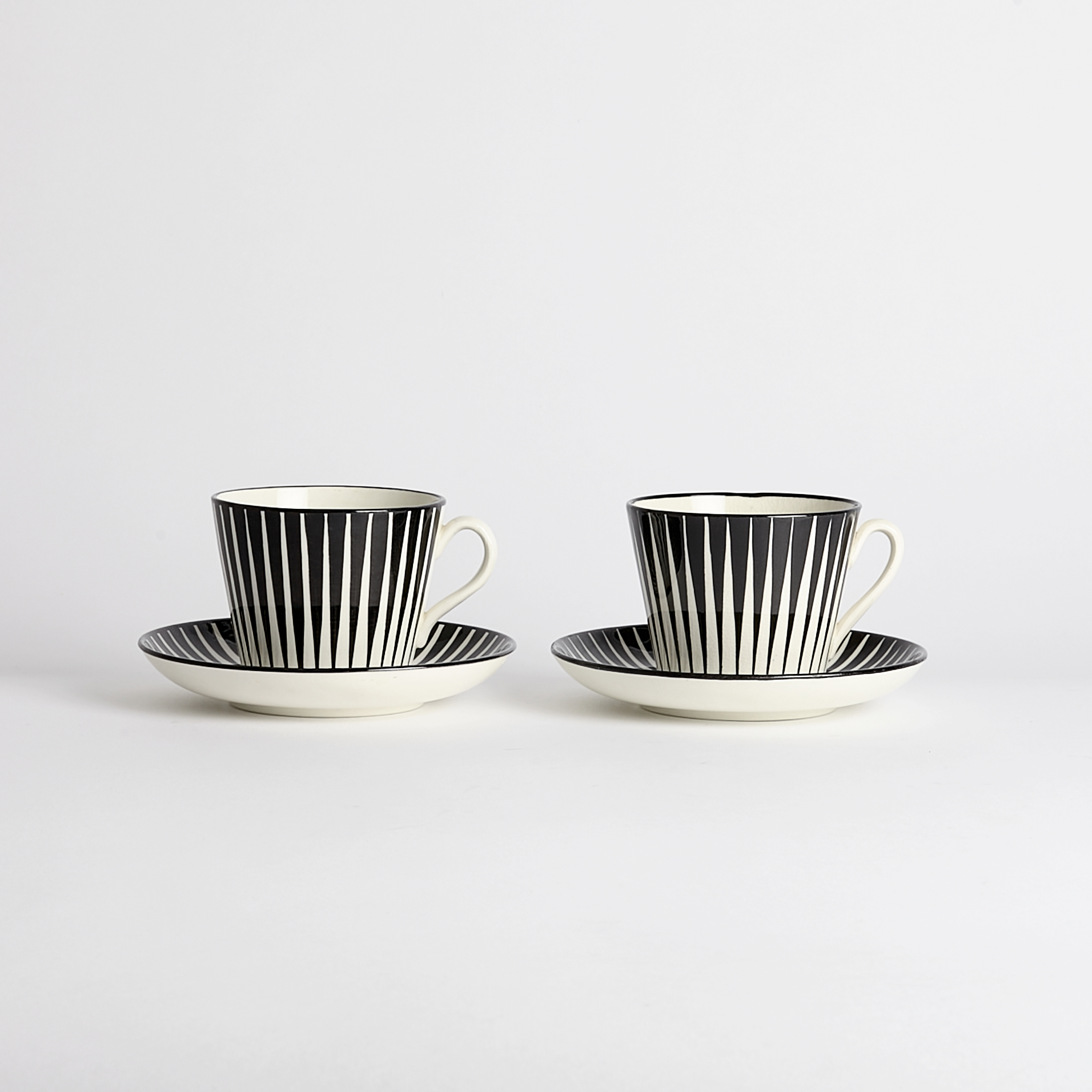Vintage - SÅLD Zebra Kaffekoppar med fat 2-pack