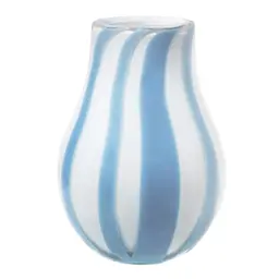 Broste Copenhagen Vase Ada Stripe 22,5 cm Blå/Hvit 