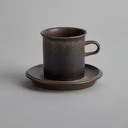 Arabia "Ruska" Kaffekopp med Fat 7,5 cm 