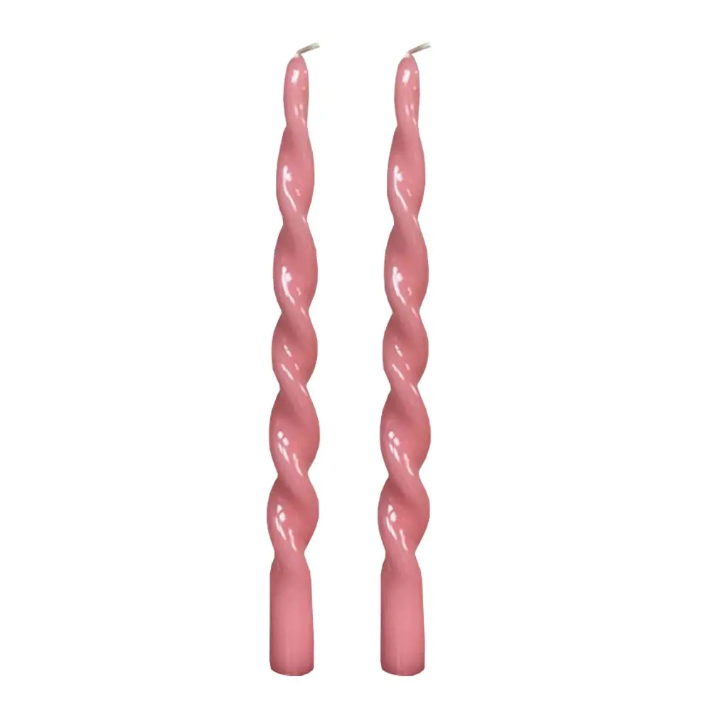 Kierrekynttilä 29 cm 2 kpl Vaaleanpunainen