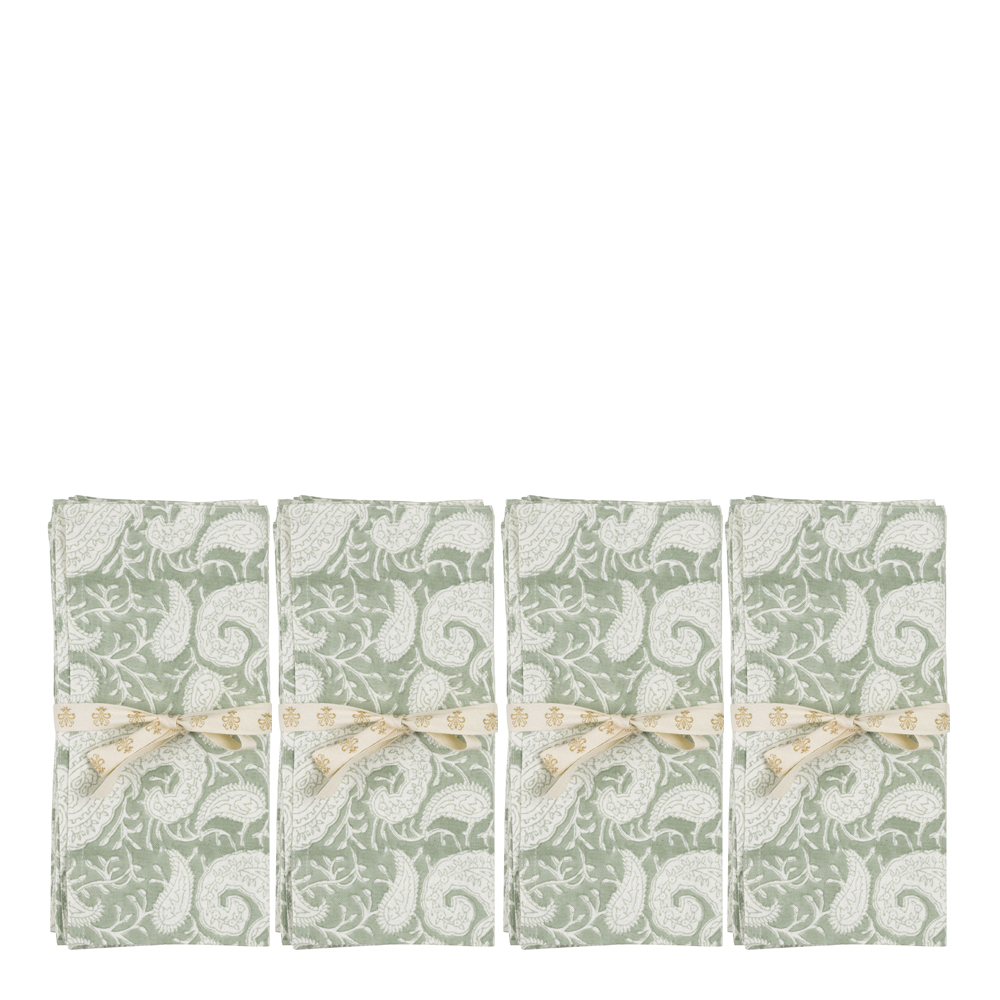 Läs mer om Chamois - Big Paisley Servett 4-pack 50x50 cm Seafoam