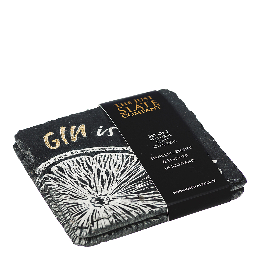 Läs mer om The Just Slate Company - Glasunderlägg Gin is My Tonic 2-pack