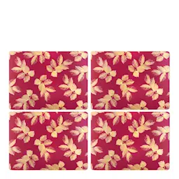 Pimpernel Etched Leaves Tablett 30x40 cm 4-pack  Rosa