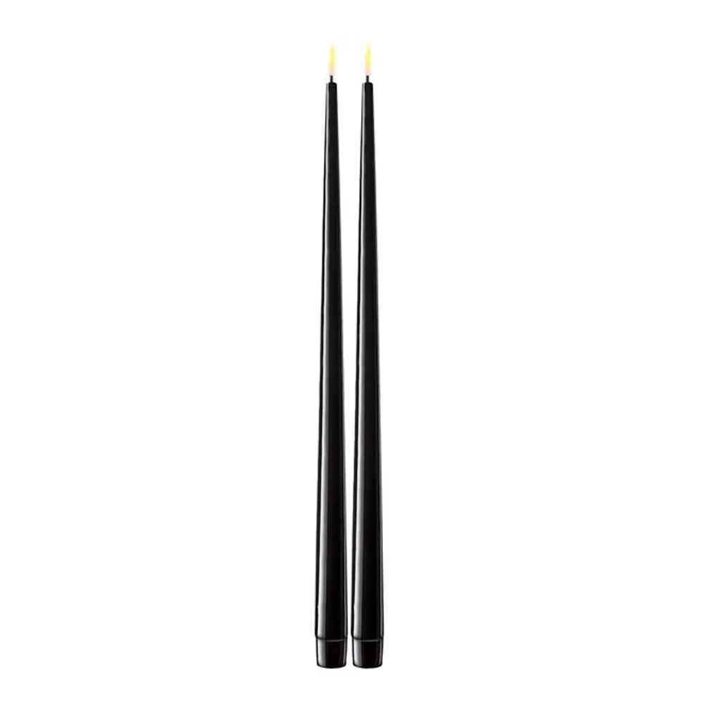 Real Flame Kynttilä LED 2,2x38cm 2 kpl Musta