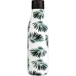 Les Artistes Bottle Up Design termoflaske 0,5L hvit/mørk grønn med blad