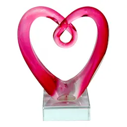 RBA Sweden Glasskulptur Hjärta 12,5 cm Rosa