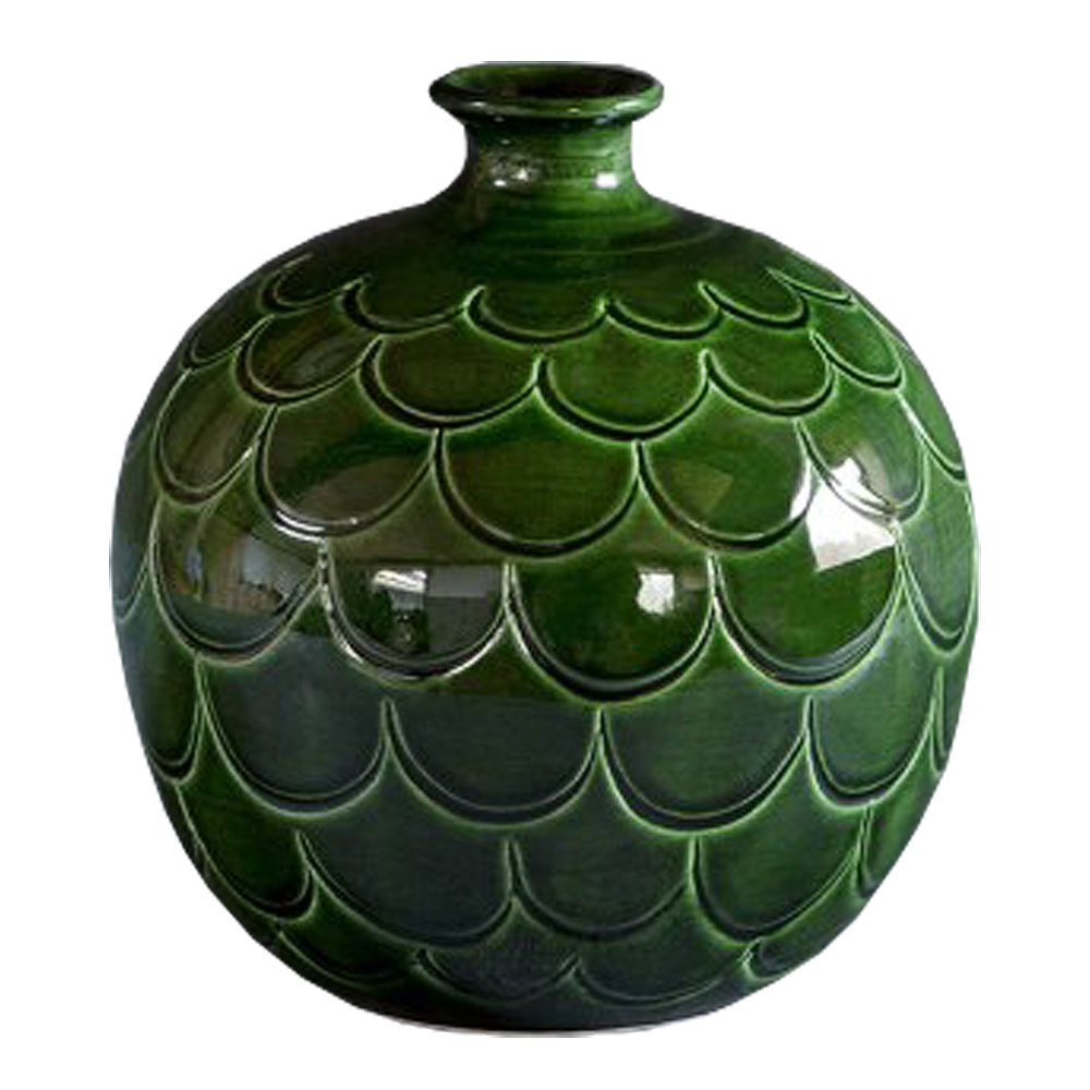Bergs Potter Misty Vas Rund höjd 19 cm Grön emerald