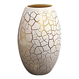Nybro Crystal Croco Vase 26 cm Hvit/Gull