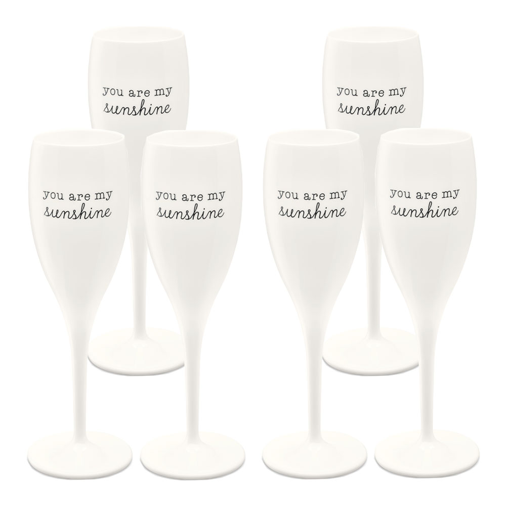 Koziol Cheers Champagneglas med text 6-pack You Are My Sunshine