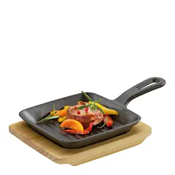 Küchenprofi BBQ Grill-/Serveringspanna med träfat 23x13 cm