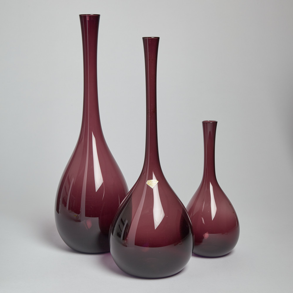 Skrufs Glasbruk – SÅLD Vaser 3 st