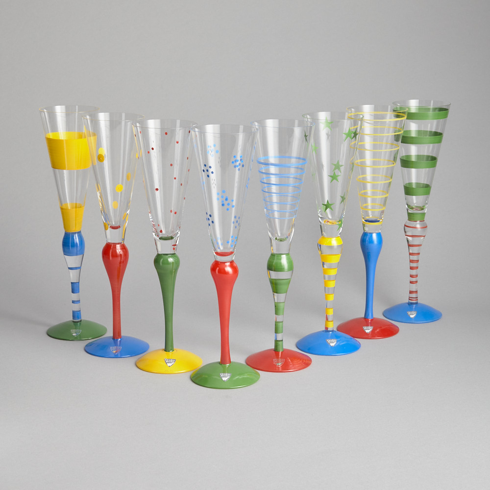 Orrefors – SÅLD Champagneglas ”Clown” 8 st