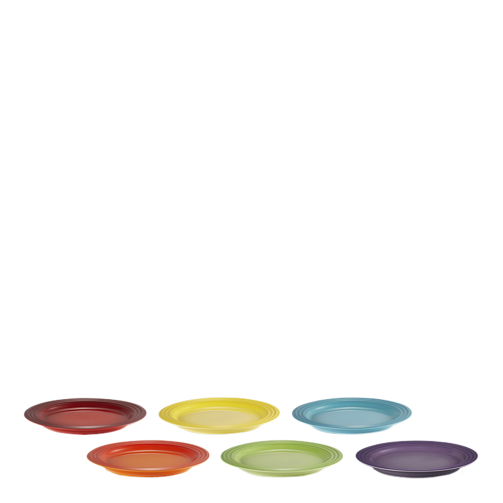 Le Creuset - Rainbow tallerken 22 cm 6 stk