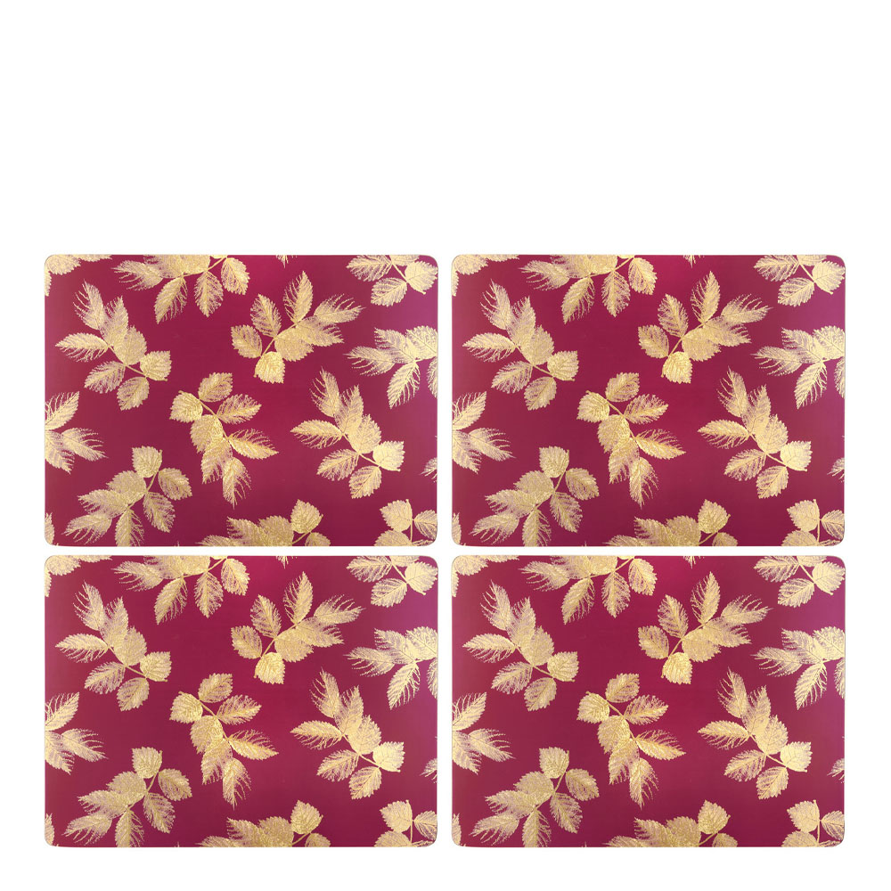 Pimpernel Etched Leaves Tablett 30×40 cm 4-pack Rosa