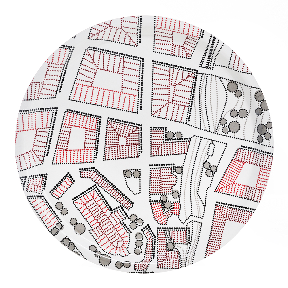 Born in Sweden - Sweden from Above Bricka City 31 cm Rosa