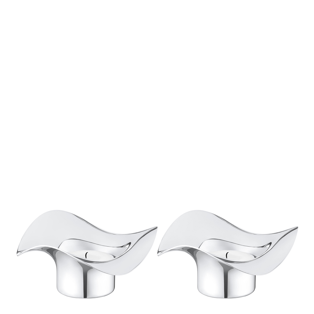 Georg Jensen - Cobra Ljuslykta h4,9 cm d9,9 cm 2-pack
