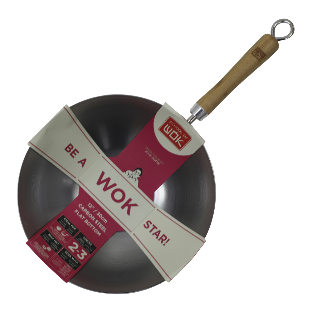 Dexam – School of Wok Wokpanna 30 cm Kolstål