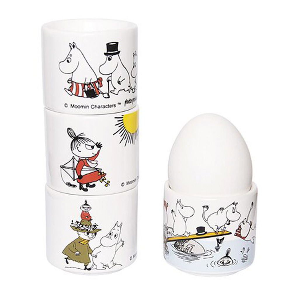 Läs mer om Pluto Design - Mumin Äggkopp 4-pack Vit/Färg