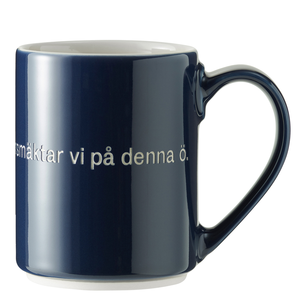 Design House Stockholm - Lindgren krus "utan snus" 35 cl mørk blå