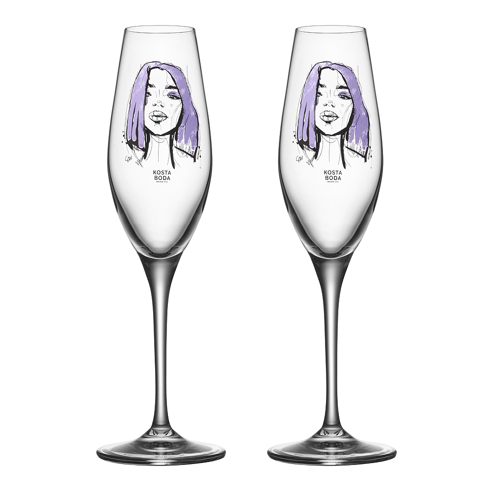 Läs mer om Kosta Boda - All About You Champagneglas 2-pack Forever Mine