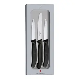 Victorinox Swiss classicsak/skrelleknivsett 3 kniver med Sort håndtak Svart 