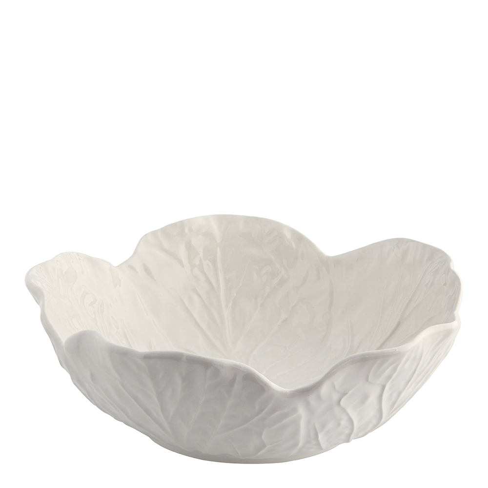 Läs mer om Bordallo Pinheiro - Cabbage Skål Kålblad 17,5 cm Vit
