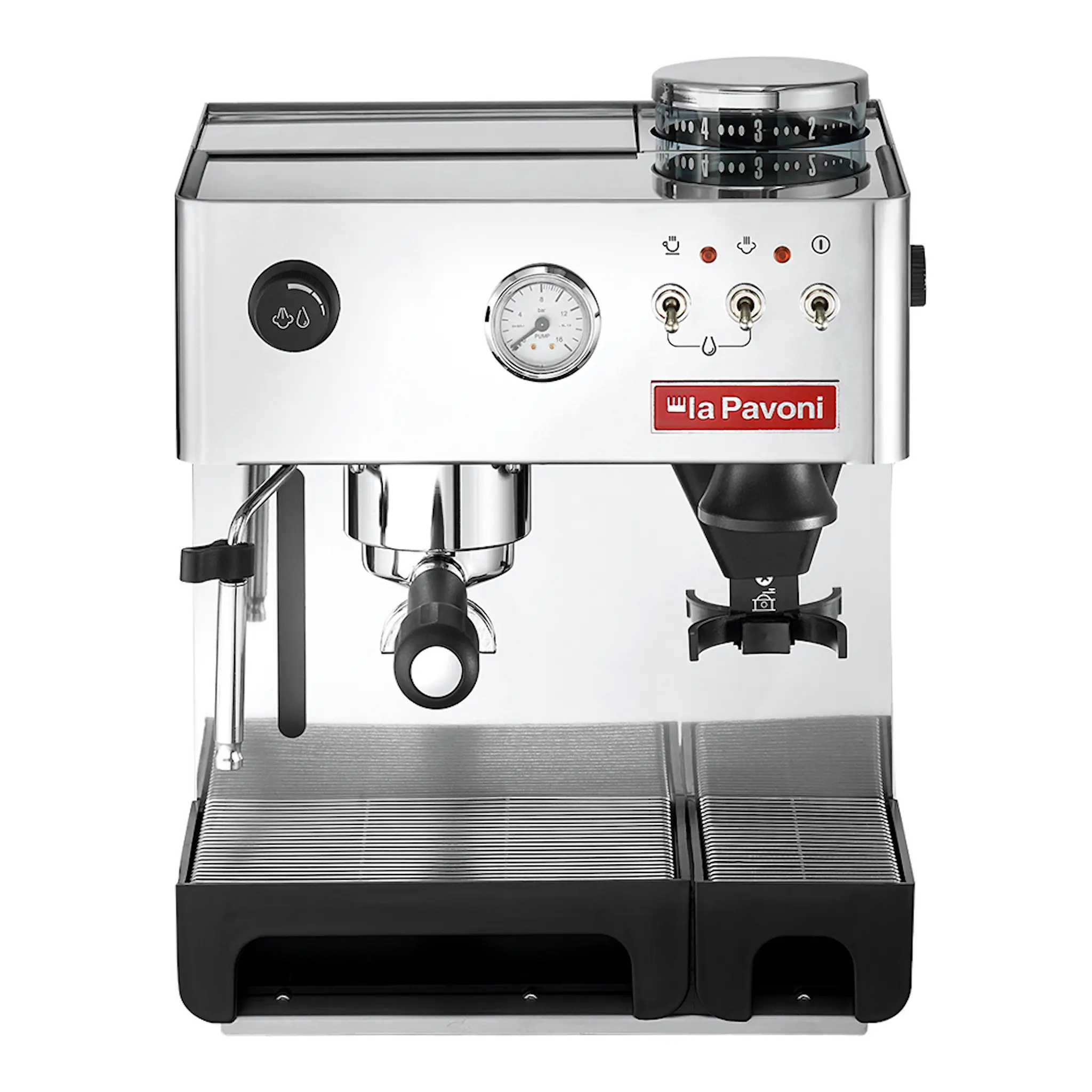 La Pavoni Kombinerad manuell kaffemaskin med kvarn 950 W Rostfri