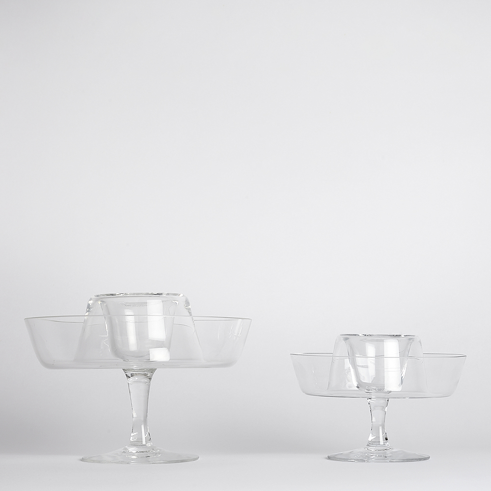 Vintage – SÅLD Räkskål Glas 2 delar