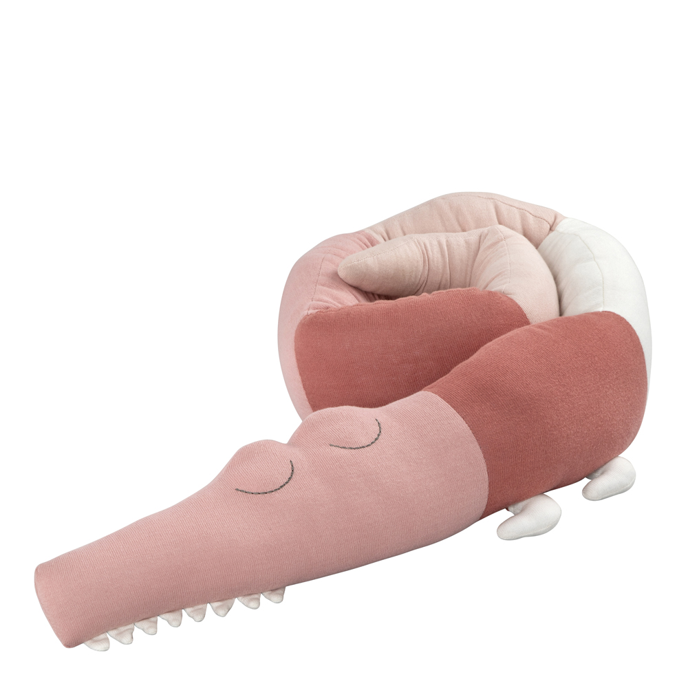 Sebra - Sebra Textil Stickad Kudde Sleepy Croc Blossom Pink