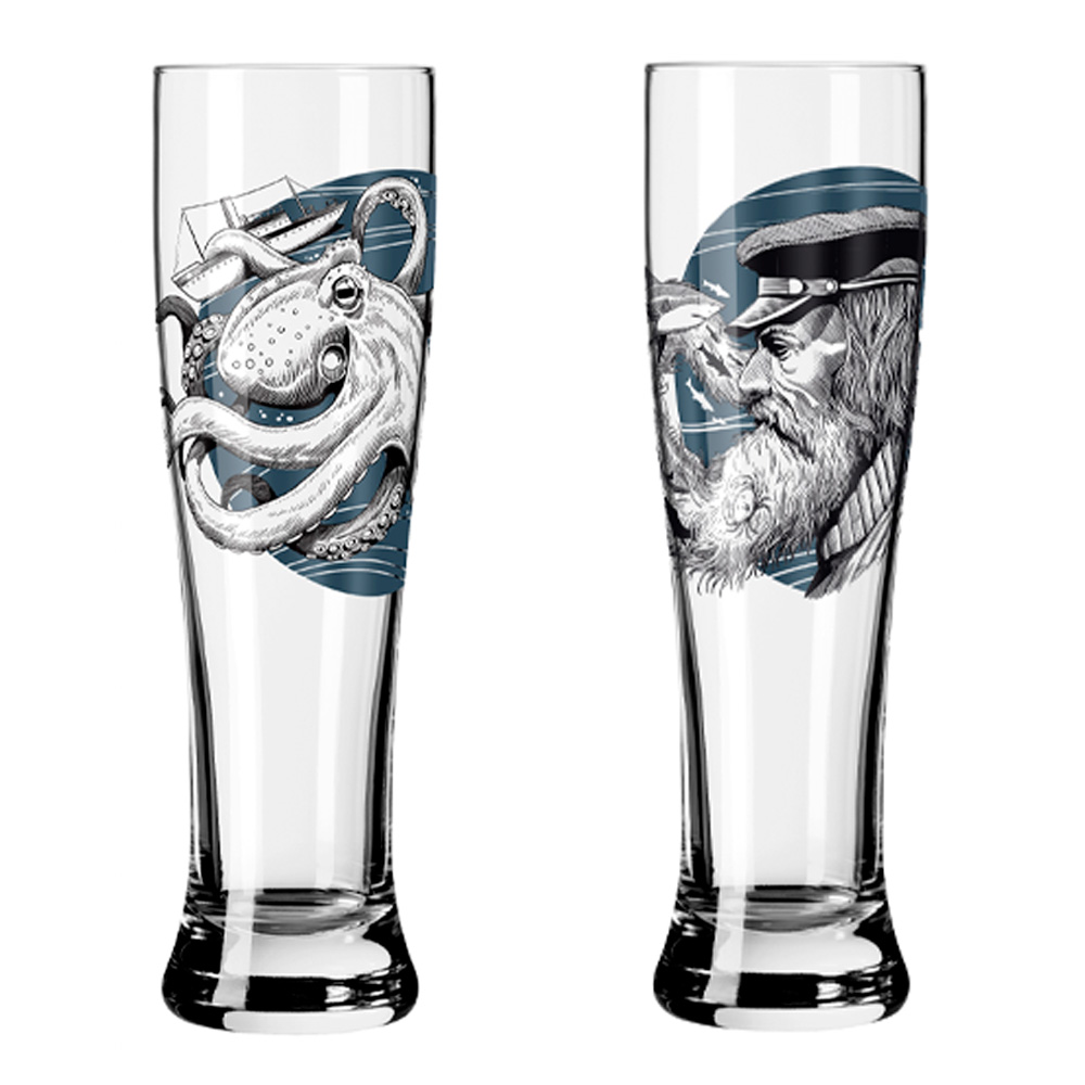 Läs mer om Ritzenhoff - Brauchzeit Ölglas NO: 9 & 10 2-pack Blå